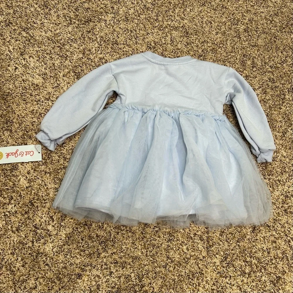 Cat & Jack Bundle Pink Baby Doll Dress & Baby Blue Dress Both New!